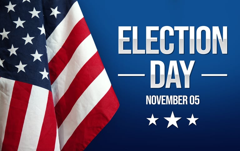 Election Day background with American Flag