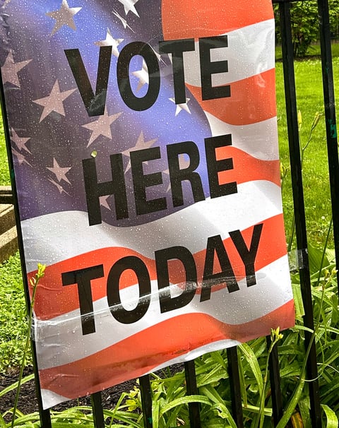 Vote Here campaign banner